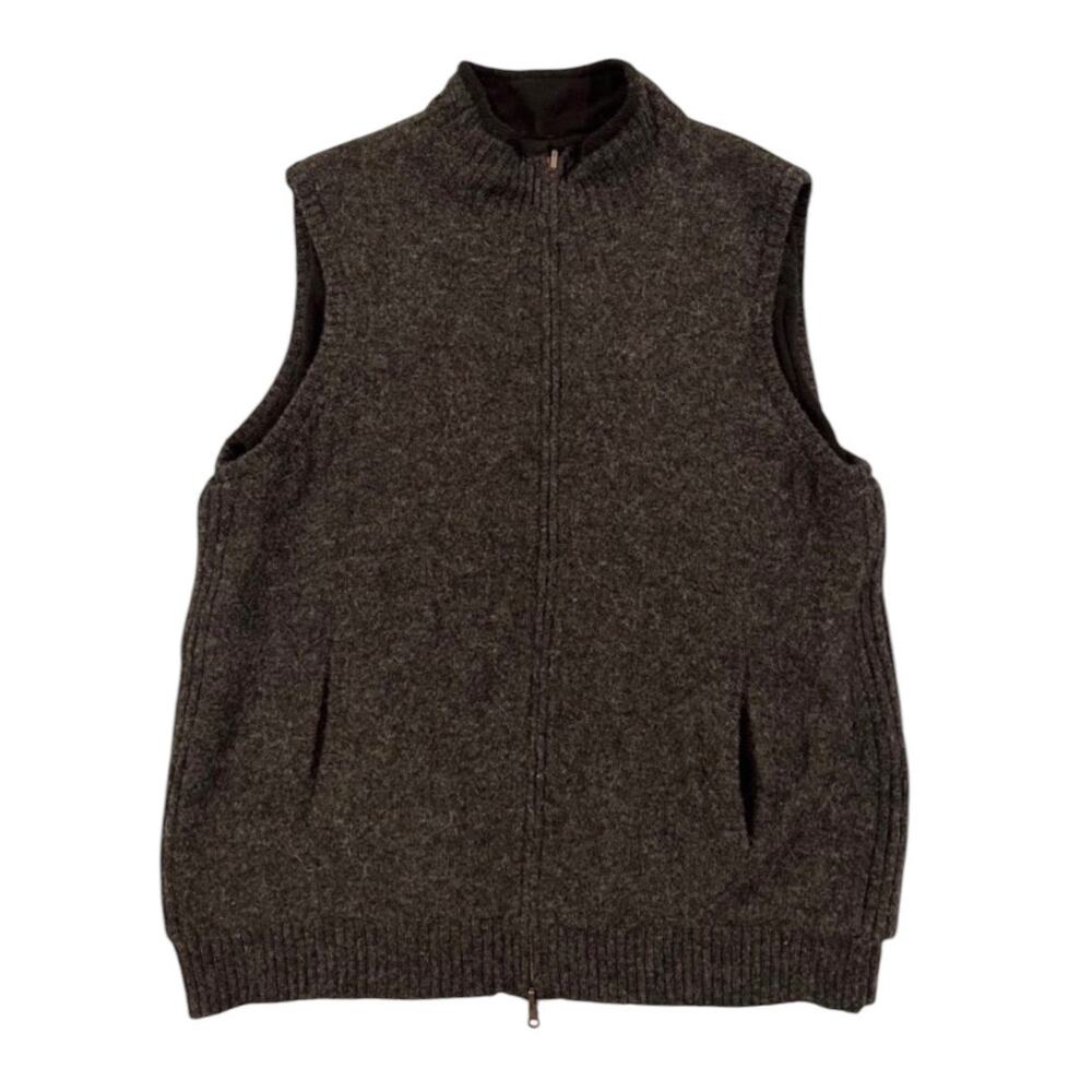Gray Wool Zip Up Vest - Men's Size L